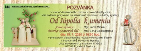 Pozvánka na vernisáž výstavy Od šúpolia k umeniu Pozvánka na vernisáž výstavy Od šúpolia k umeniu