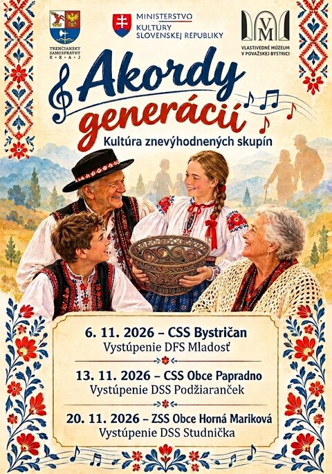 Projekt "Akordy generácií" rok 2026/2 Kultúra znevýhodnených skupín/ 2.4