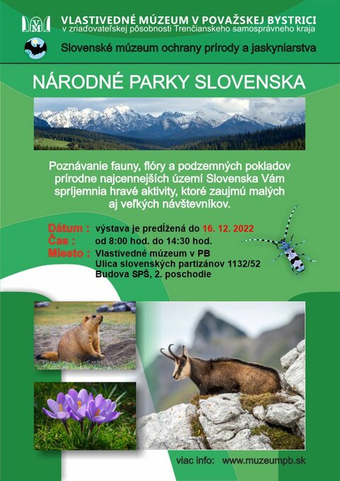 Predĺženie výstavy Národné parky Slovenska Predĺženie výstavy Národné parky Slovenska