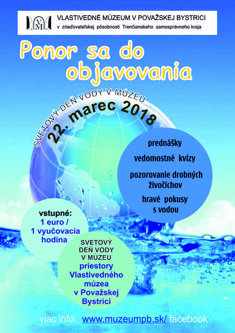 Ponuka vzdelávacieho programu Ponor sa do objavovania – Deň vody v múzeu Ponuka vzdelávacieho programu Ponor sa do objavovania – Deň vody v múzeu