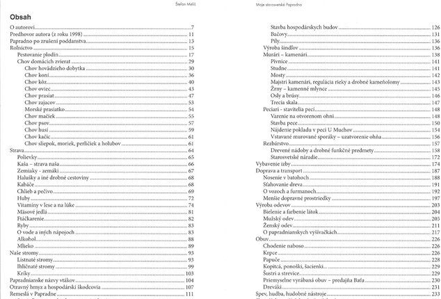  Obsah - Moje starosvetské Papradno