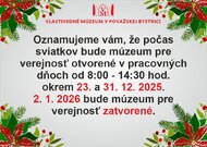 otváracie hodiny cez vianočné sviatky a v novom roku 2026