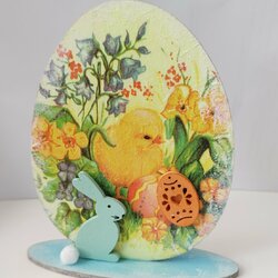 drevené vajíčko decoupage